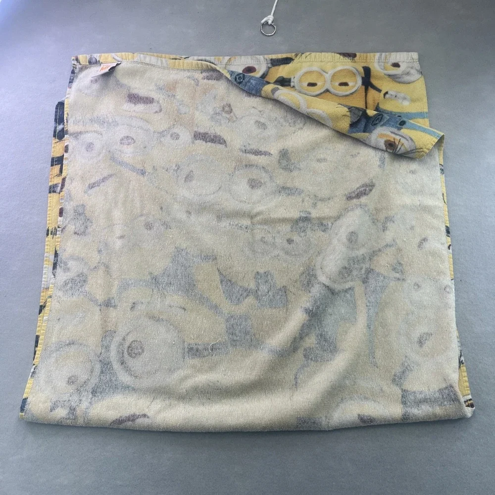 Minions Beach Towel Despicable Me Yellow Blue Kids Bath Towel 28x54 Cartoon